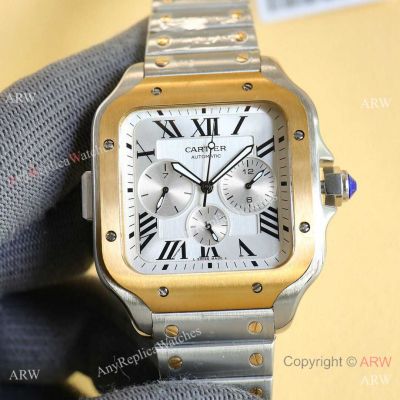 Santos Cartier Complications Auto 42mm Two Tone watches Best Replica